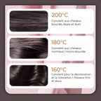 Les 3 niveaux de température de la brosse lissante Charlyss selon le type de cheveux