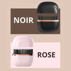 Brosse lissante sans fil Charlyss™ en noir et rose, idéale pour des cheveux lisses et soyeux.
